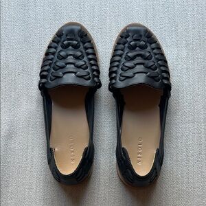 Nisolo Black Huarache Flats